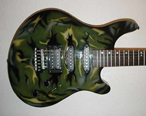 Green Camo Guitar