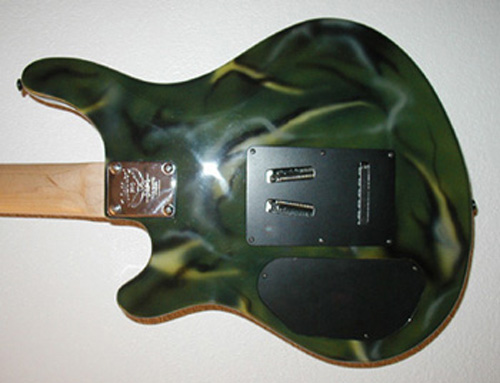 Green Camo Guitar Back