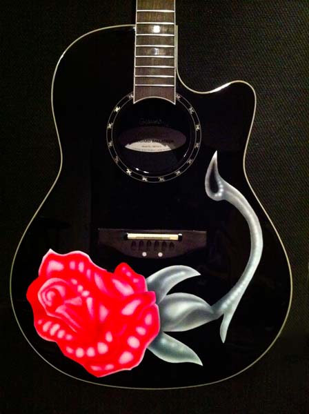 Bret Michaels Rose Ovation — custom acoustic guitar by Guitar Guru LLC