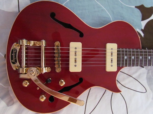 Gibson Blueshawk — Deep Red — stained guitar by Guitar Guru LLC